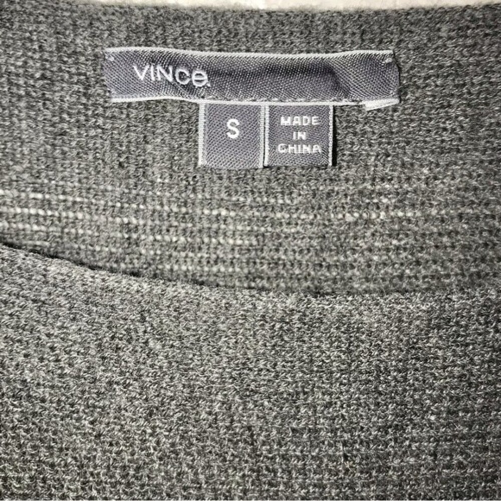 Vince Womens Rack Stitch Wool Cashmere Blend Contrast Rib Knit Gray Sweater Top - Picture 7 of 9